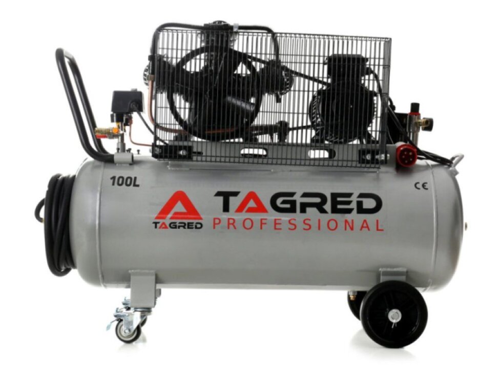 Olejový kompresor 100l, třípístový, 4,1kW + separátor, 400V, Tagred TA348B