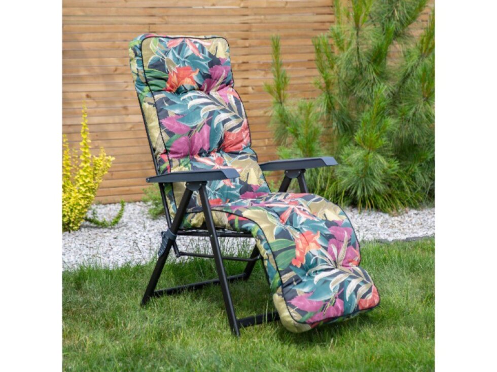 Polohovací zahradní křeslo s podnožkou Lena Plus Black Edition G052-23PB PATIO