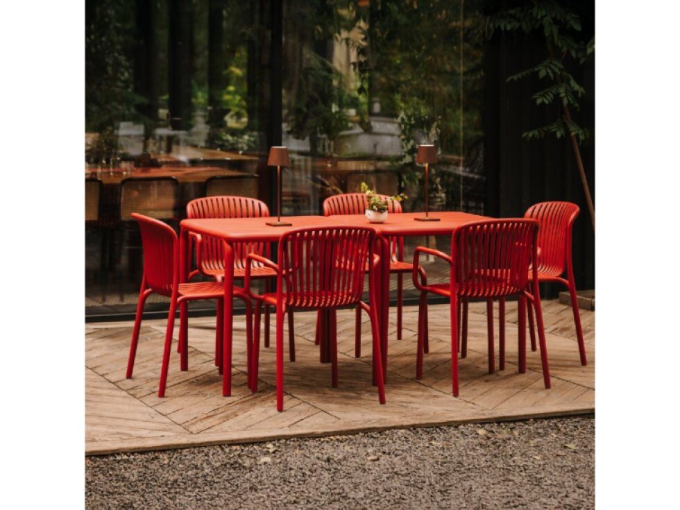 Plastová zahradní židle s područkami Brene Retro Red FERNE