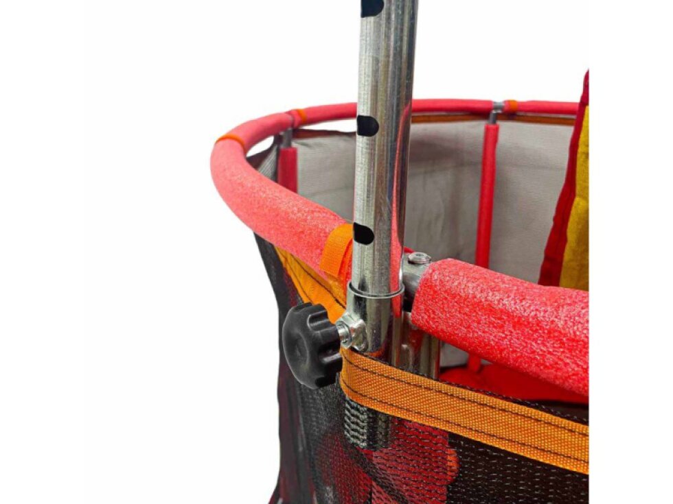 Zahradní trampolína pro děti se sítí, míči, basketbalem, 150 cm, červená