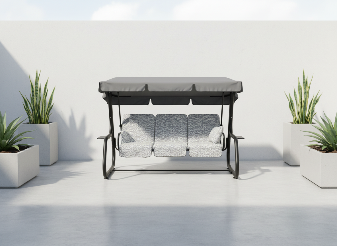 Zahradní houpačka Rimini Black Edition s bočními stolky H039-06PB PATIO