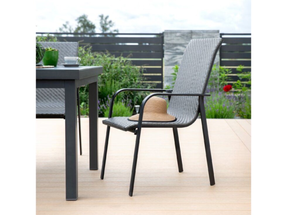 Šedá zahradní židle z technorattanu Columbus PATIO