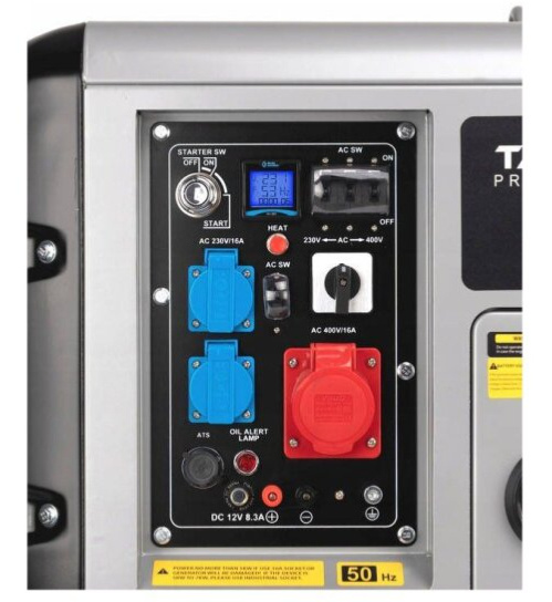 Naftový Generátor proudu elektrocentrála AVR 10300W 230/400V + KOLEČKA TA10300TDS