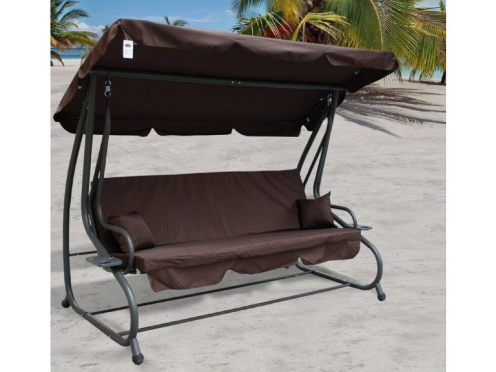 Tomido Zahradní houpačka XXXL COMFORT LUX tmavě hnědá