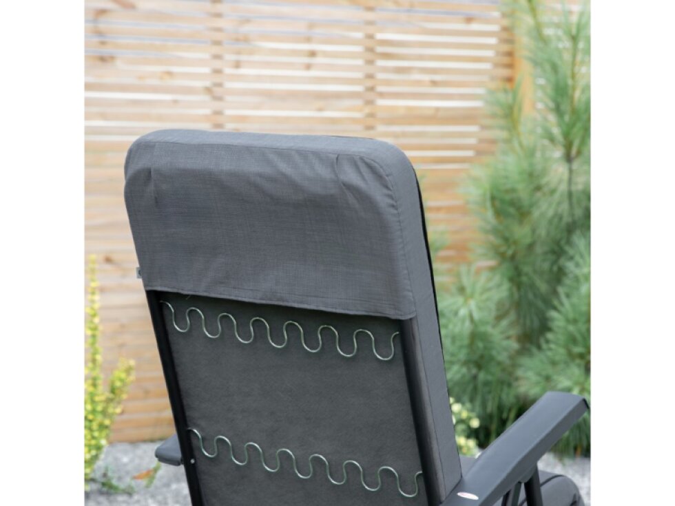 Polohovací zahradní křeslo s podnožkou Modena Plus Square Black Edition H024-07PB PATIO