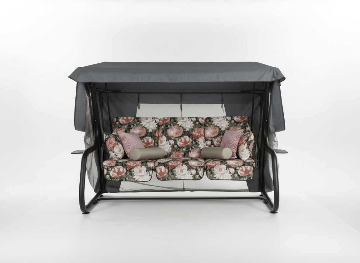 Zahradní houpačka Venezia Lux s moskytiérou, polštářky a bočními stolky A101-23PB PATIO