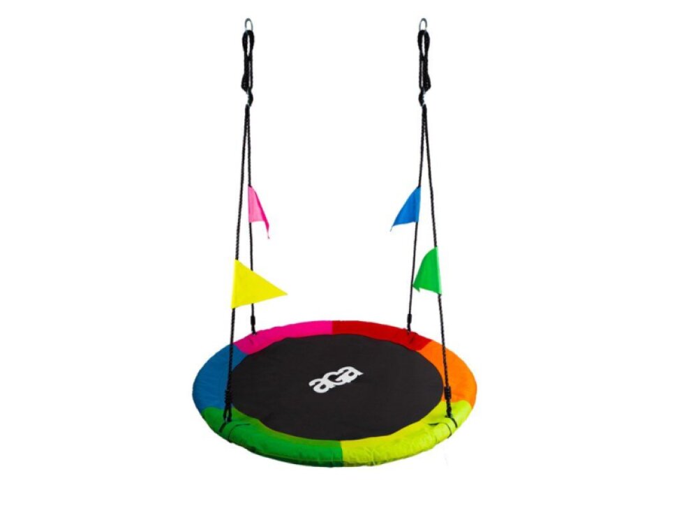 Aga Závěsný houpací kruh Relaxační, 90 cm, 150 kg, Barevná, Hnízdo, Kov/Látka