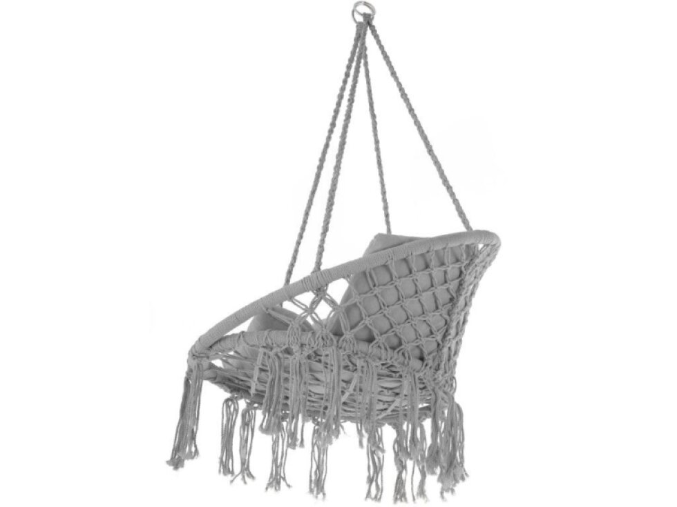 Aga Závěsné křeslo MR4510 Relaxační, Světle šedá, 1 osoba, nosnost 110 kg, ocel, Polyester/Bavlna, výška 137 cm, průměr sedadla 60 cm