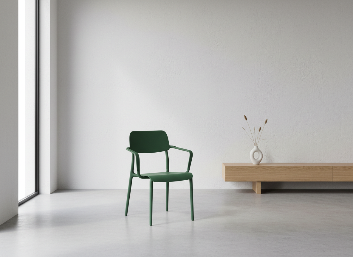 Plastová zahradní židle s područkami Rimo Pine Green FERNE