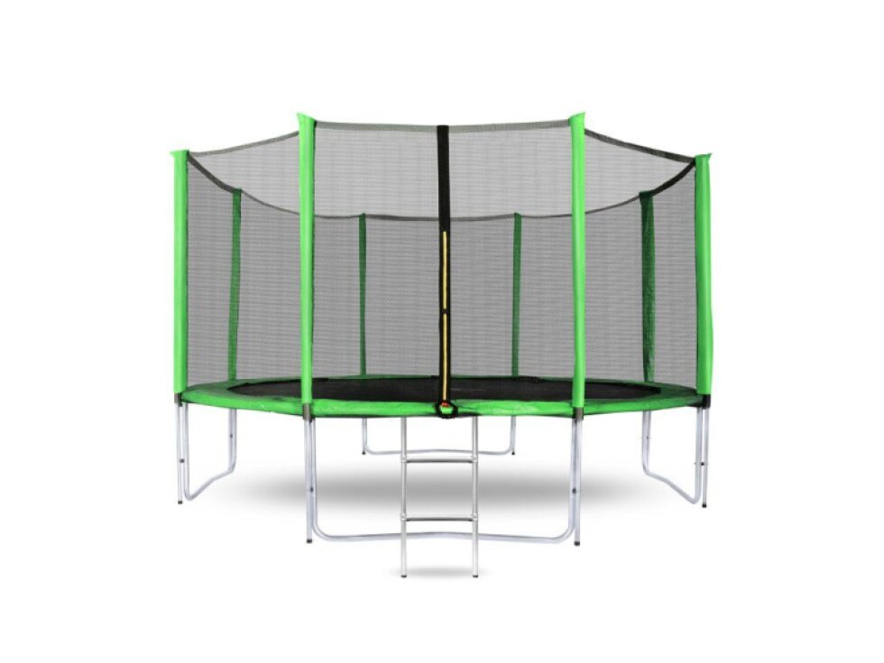 Trampolína SPORT PRO, 366 cm, světle zelená, s ochrannou sítí a žebříkem