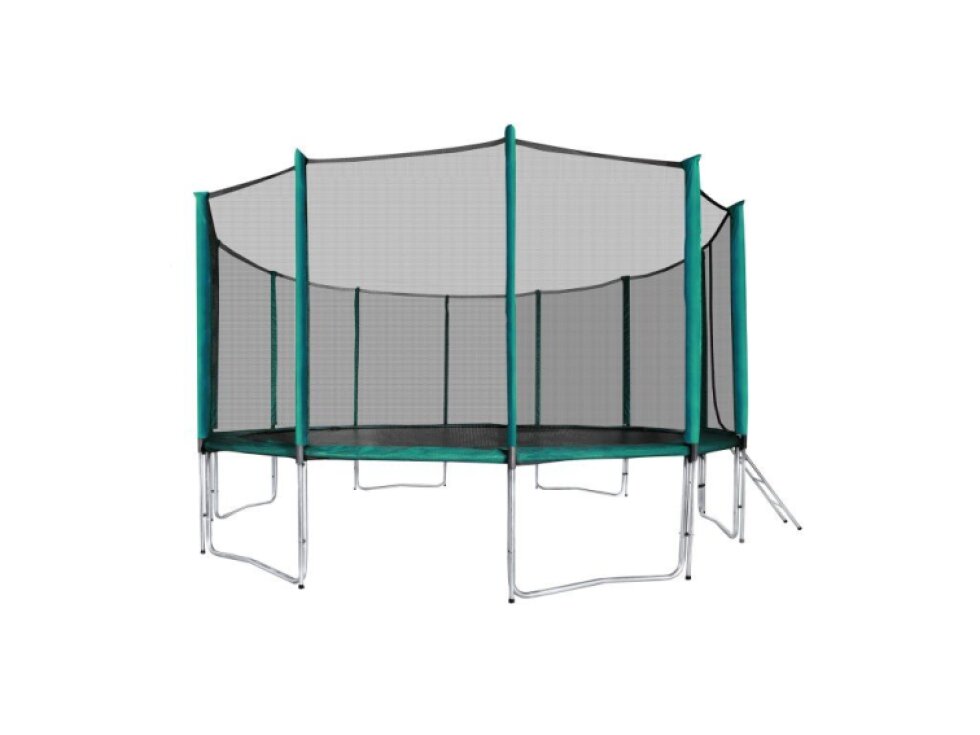 Trampolína SPORT PRO, 500 cm, tmavě zelená, ochranná síť, žebřík, kapsa na obuv