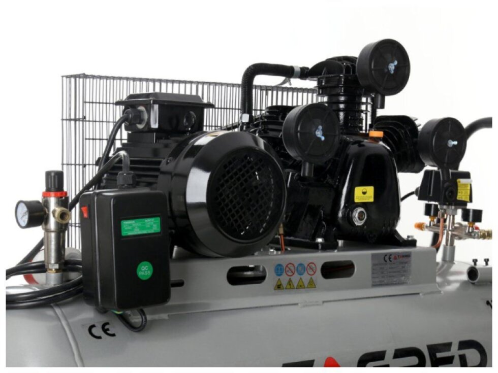 Olejový kompresor 100l, třípístový, 4,1kW + separátor, 400V, Tagred TA348B