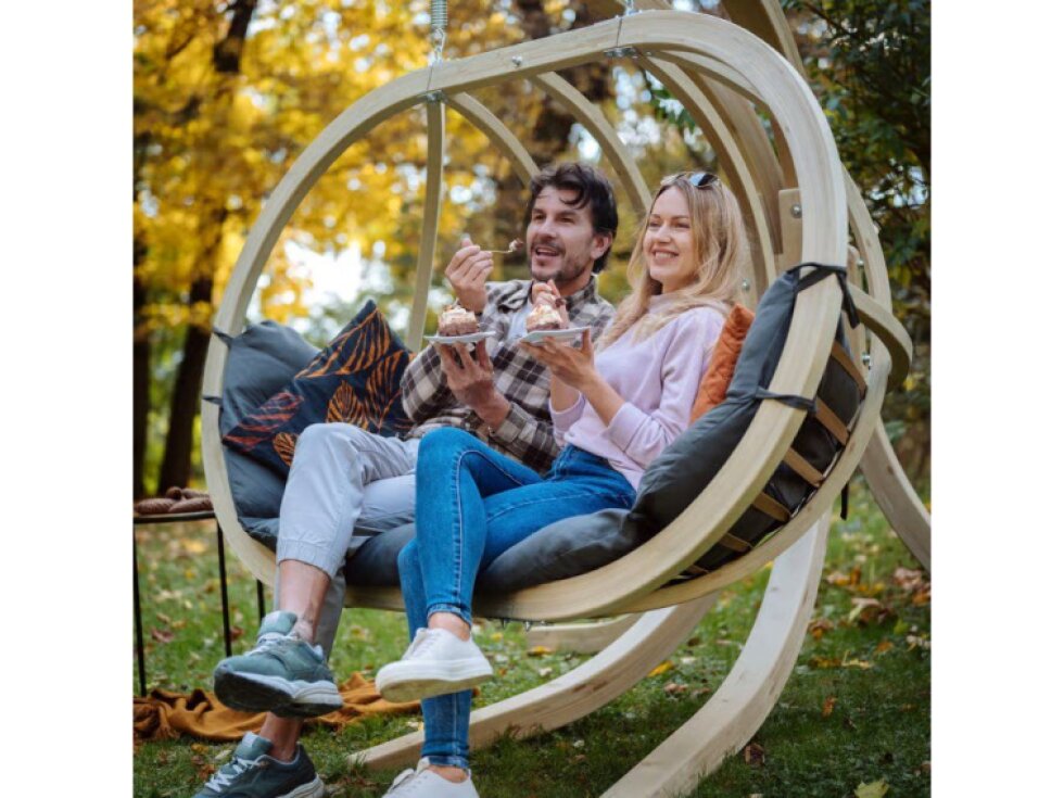 Závěsné křeslo Swing Pod Grafit XL se stojanem CZILLO