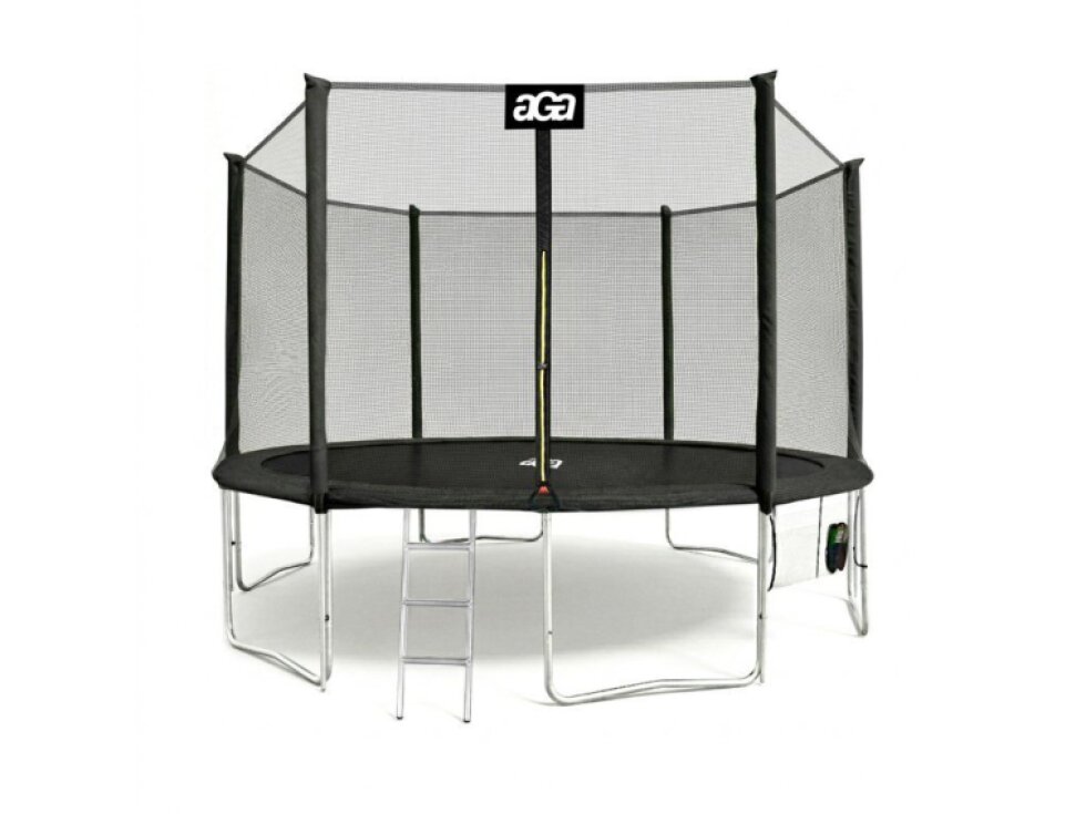 Aga SPORT PRO Trampolína 430 cm Černá + ochranná síť + žebřík + kapsa na obuv