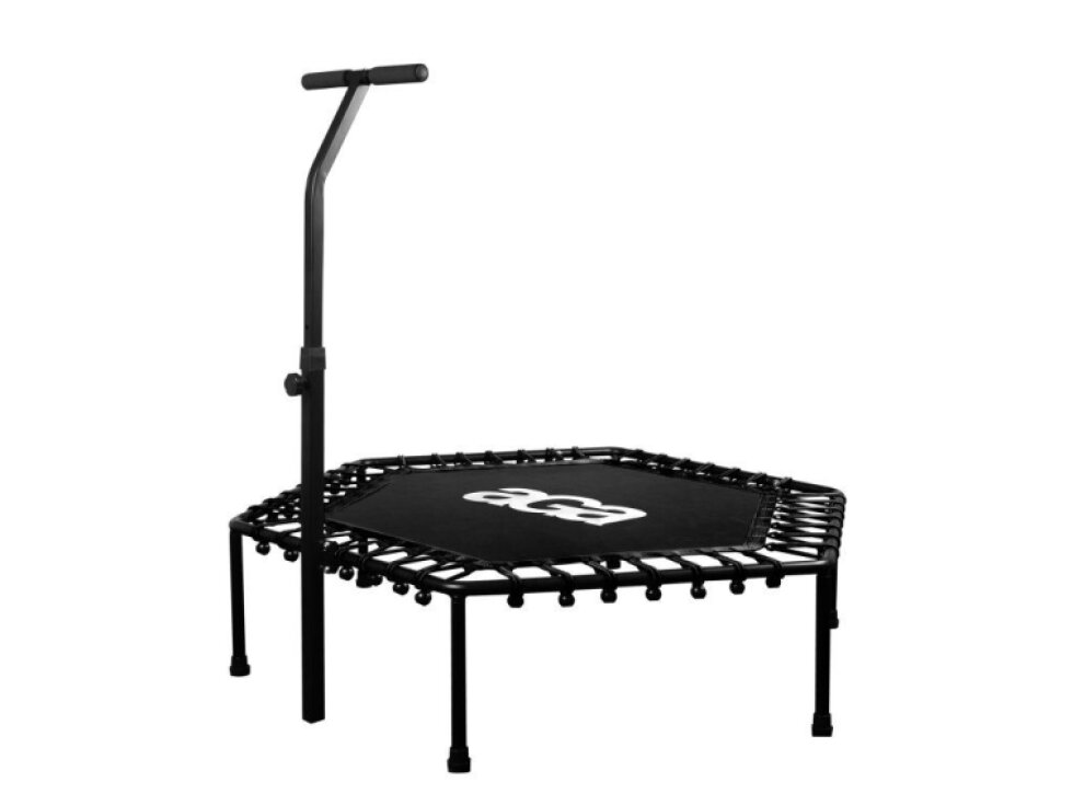 Aga Fitness trampolína, s madlem, pro interiér, průměr 130 cm, černá, nosnost 120 kg