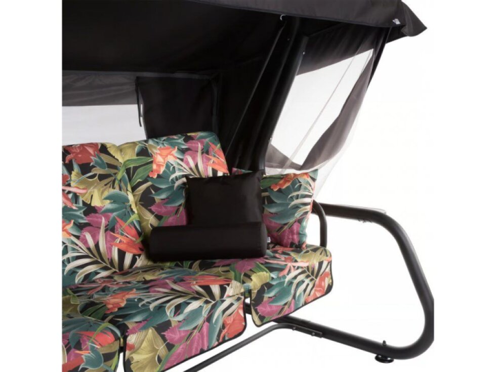 Zahradní houpačka Venezia Lux Black Edition s moskytiérou, polštářky a bočními stolky G052-23IB PATIO