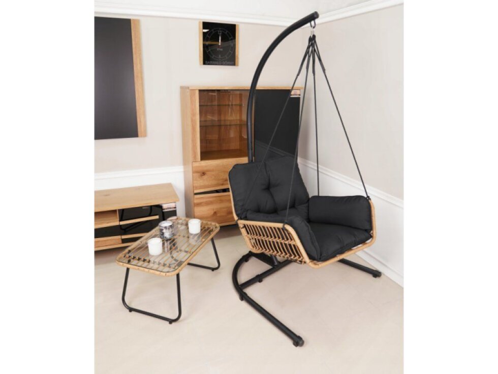 Zahradní houpací závěsné křeslo Venezia černé