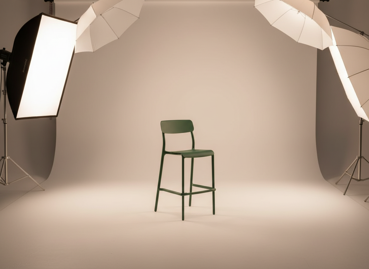 Vysoká plastová zahradní barová židle Rimo Pine Green FERNE