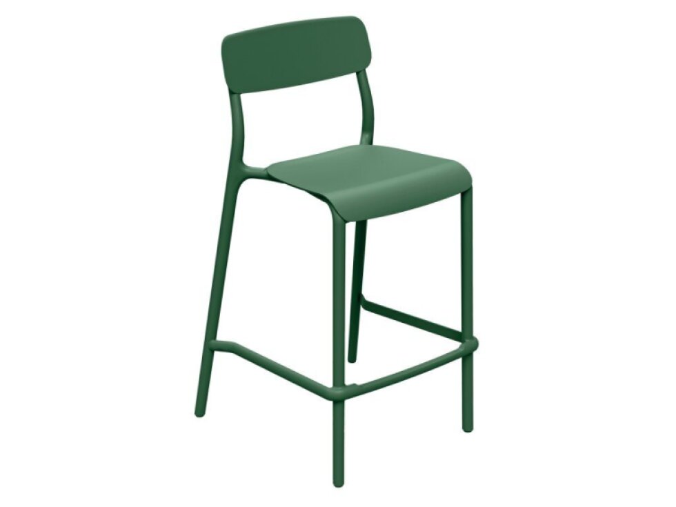 Nízká plastová zahradní barová židle Rimo Pine Green FERNE