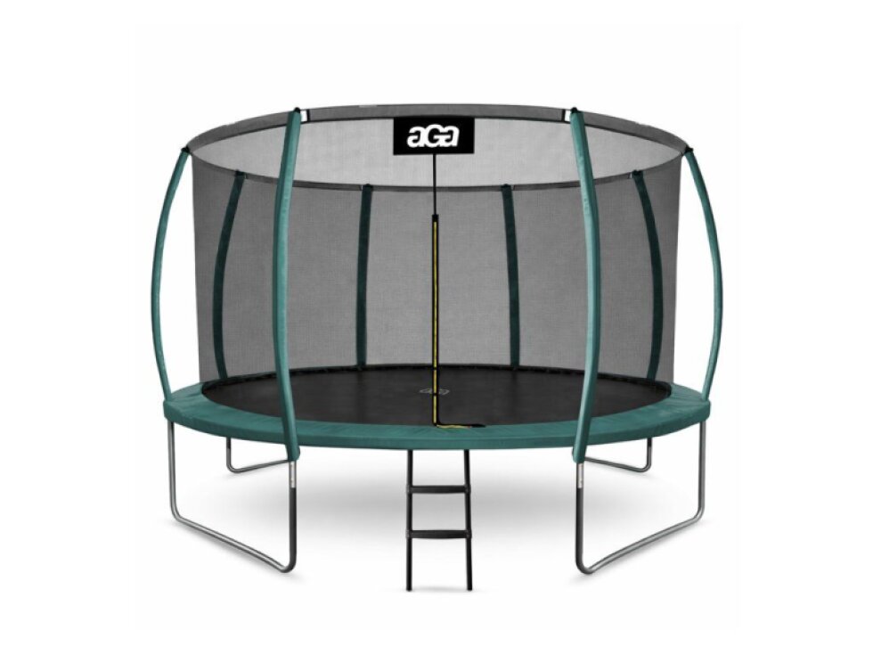Trampolína SPORT EXCLUSIVE, 366 cm, tmavě zelená, s ochrannou sítí a žebříkem