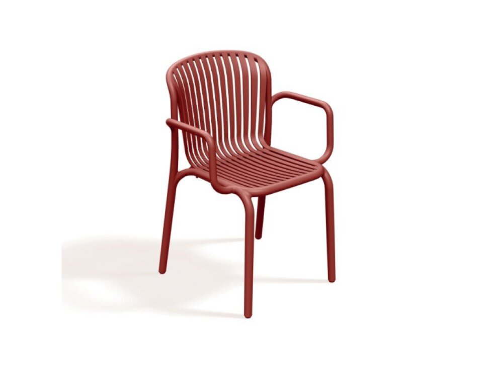 Plastová zahradní židle s područkami Brene Retro Red FERNE