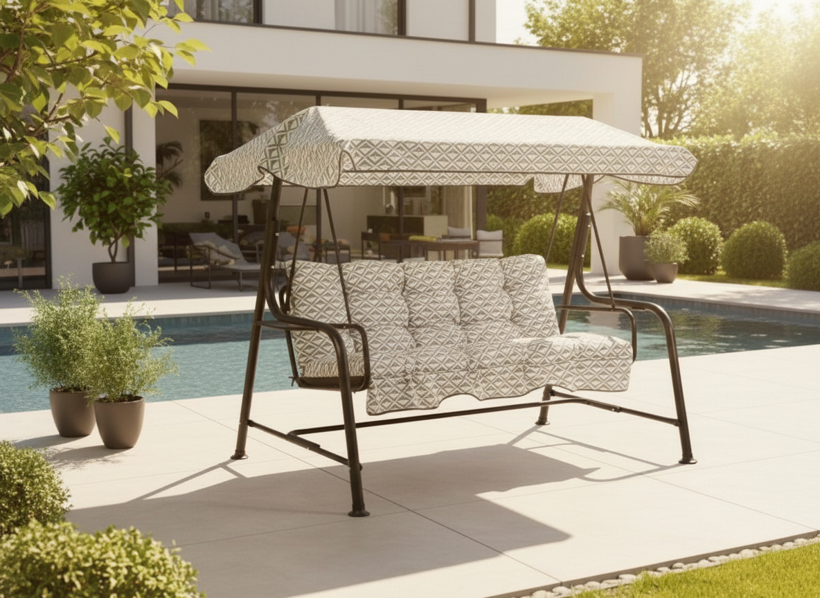 Patio Zahradní houpačka Hawaii Black Edition s bočními stolky H039-06PB