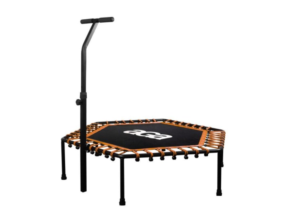 Aga Trampolína Fitness s držadlem, 130 cm, Oranžová, Nosnost 120 kg, pro vnitřní použití