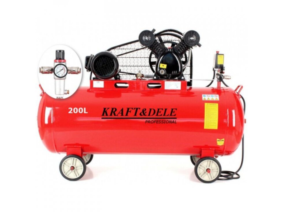 Olejový kompresor + separátor 200L 2V 400V 8bar 590l/min KD1473