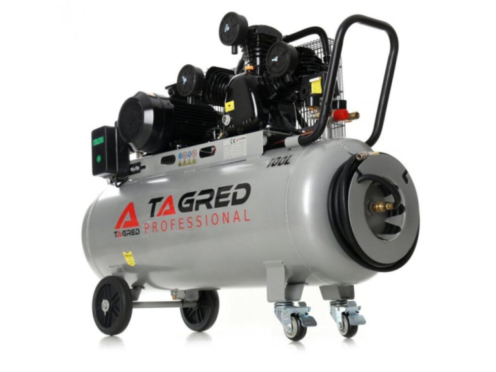 Olejový kompresor 100l, třípístový, 4,1kW + separátor, 400V, Tagred TA348B