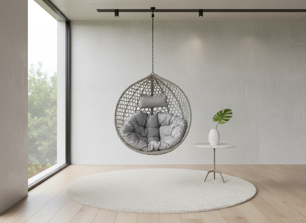 Závěsný koš Martina šedý (bez kovové konstrukce, bez podstavce)