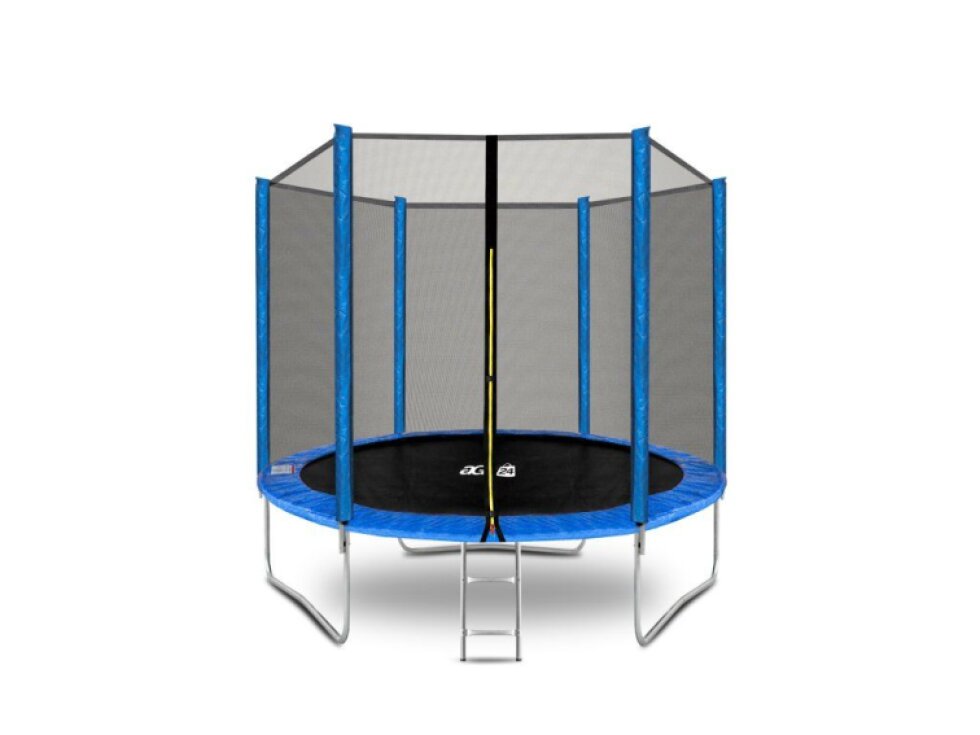 Trampolína Aga SPORT TOP, 250 cm, modrá, s ochrannou sítí a žebříkem
