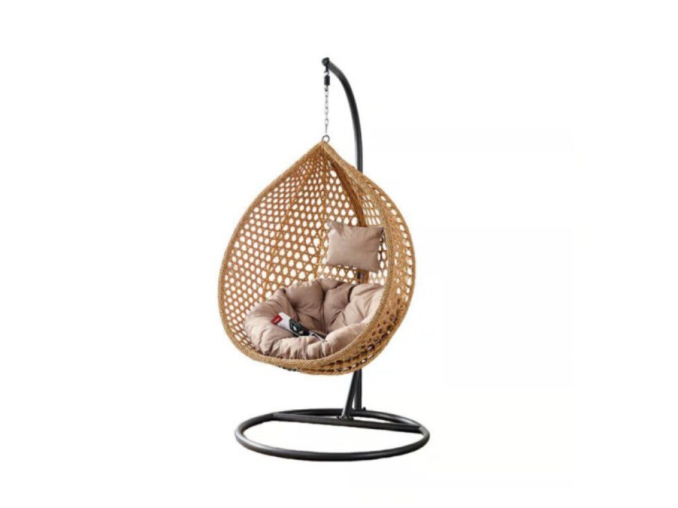 Zahradní houpací závěsné křeslo z technorattanu Francis Beige PATIO