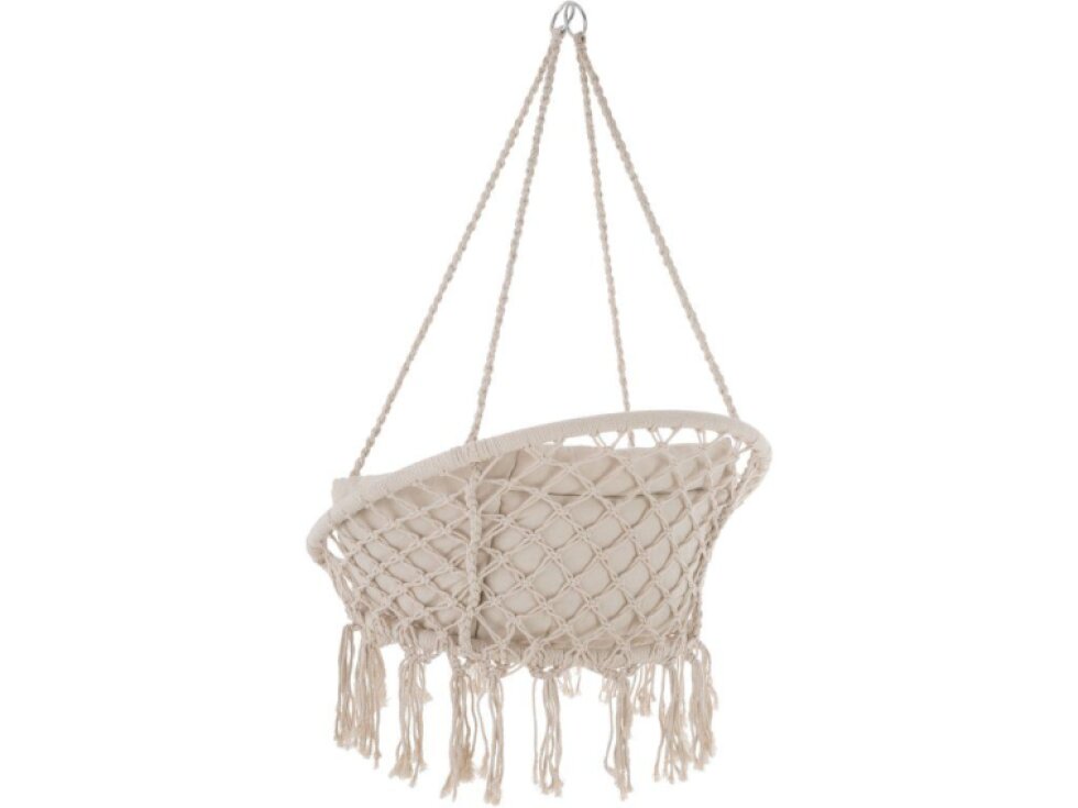 Aga Závěsné křeslo MR4510, béžové, pro 1 osobu, max. 110 kg, průměr 60 cm, ocel, 65% Polyester, 35% Bavlna