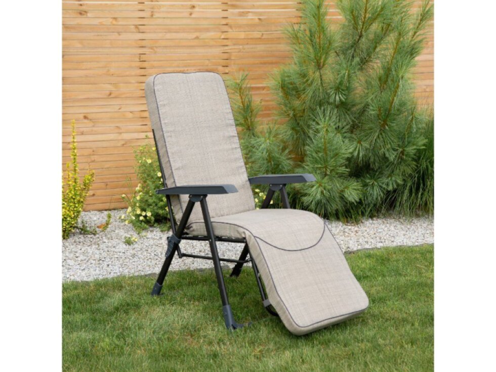 Polohovací zahradní křeslo s podnožkou Modena Plus Square Black Edition H024-04IB PATIO