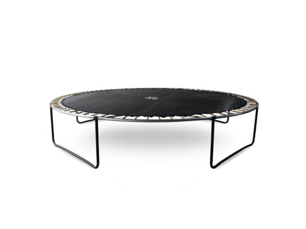 Trampolína 430 cm, černá, ochranná síť, žebřík