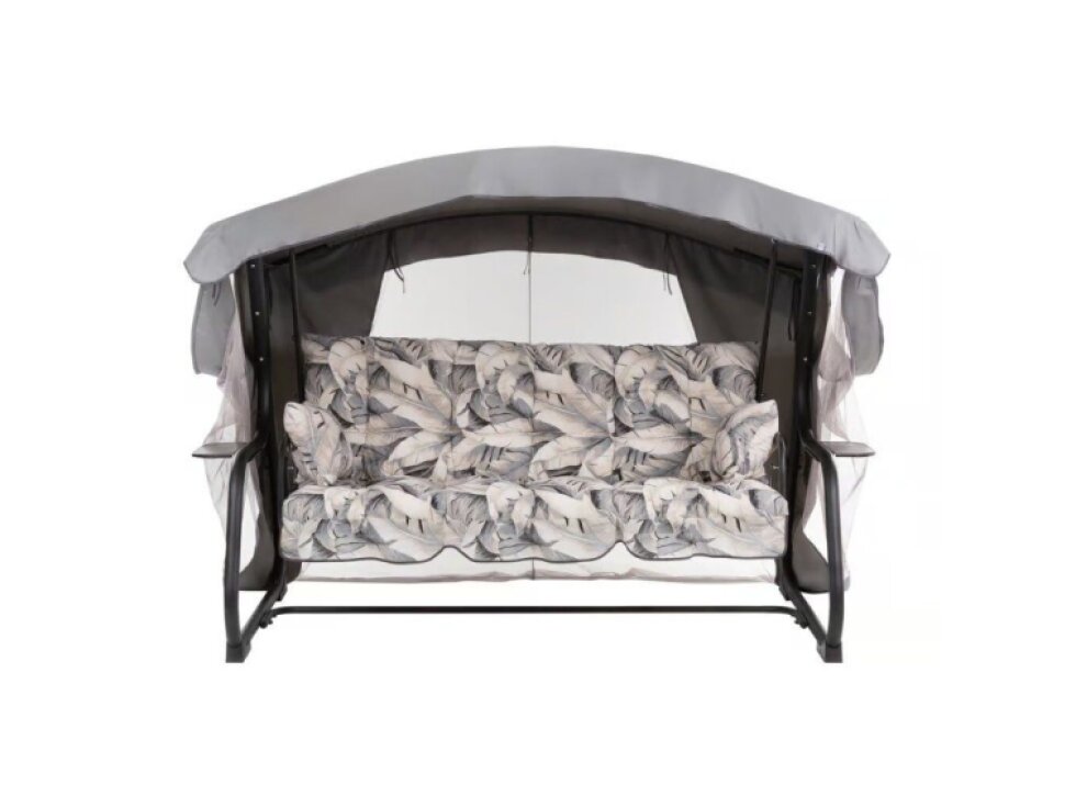 Zahradní houpačka Ravenna Lux Black Edition s moskytiérou a s bočními stolky G057-06PB PATIO