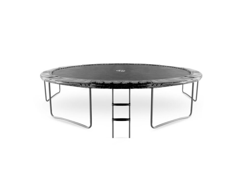 Trampolína 500 cm, černá, s ochrannou sítí a žebříkem