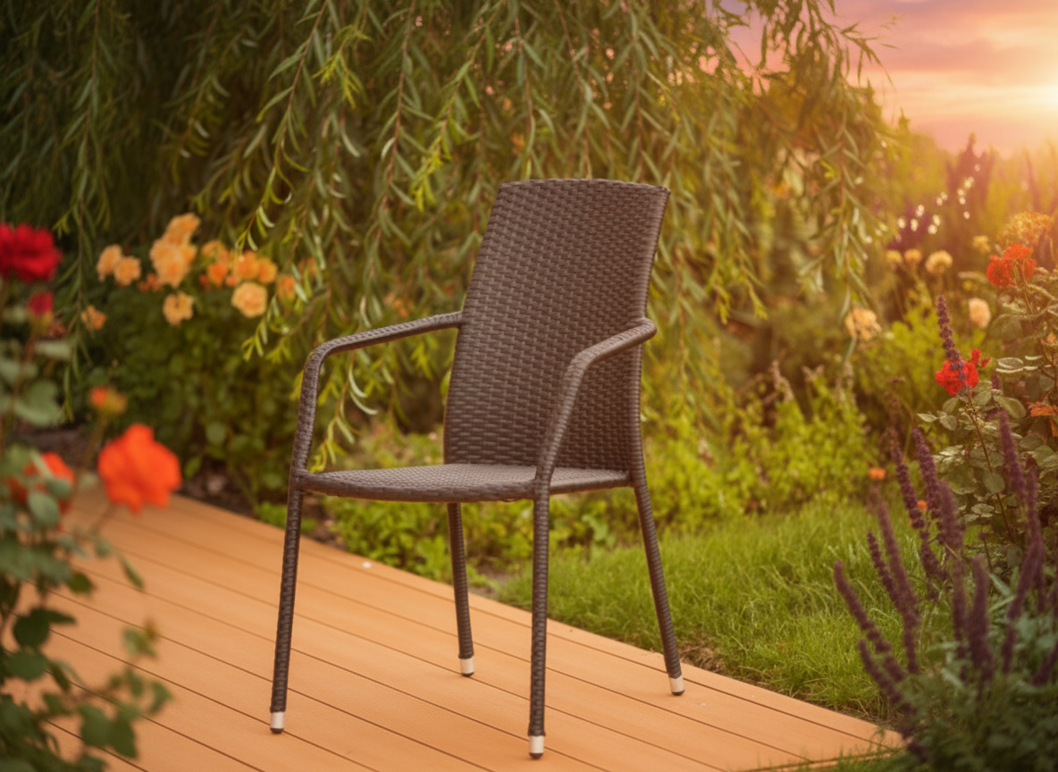 Zahradní křeslo z technorattanu Etienne Black PATIO