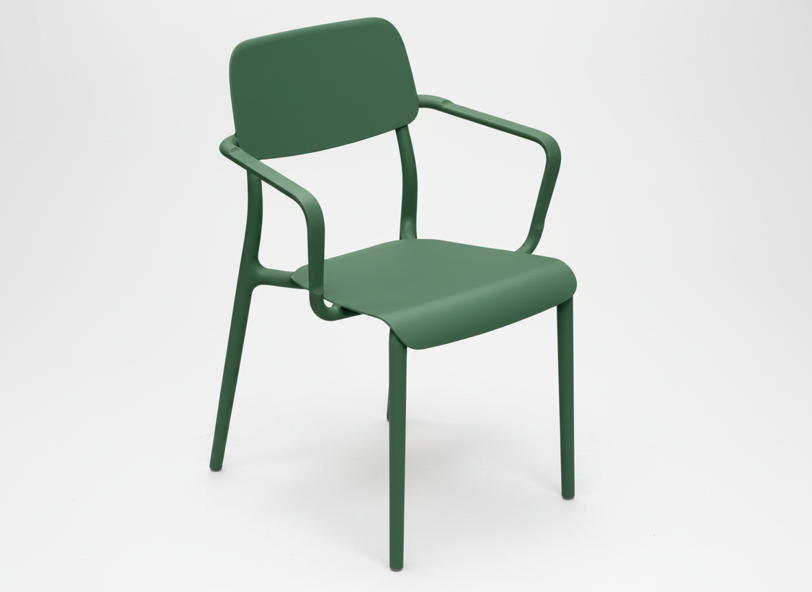 Plastová zahradní židle s područkami Rimo Pine Green FERNE