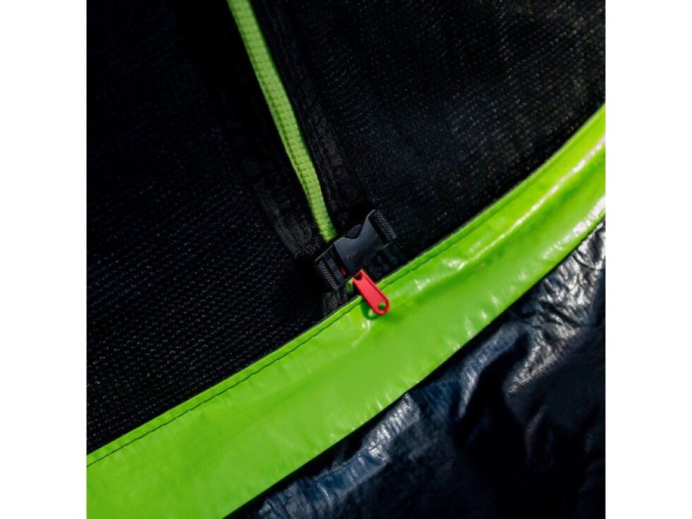 Trampolina Ogrodowa LEAN Z Siatką Wewnętrzną Czarno-Zielona 427CM 14FT