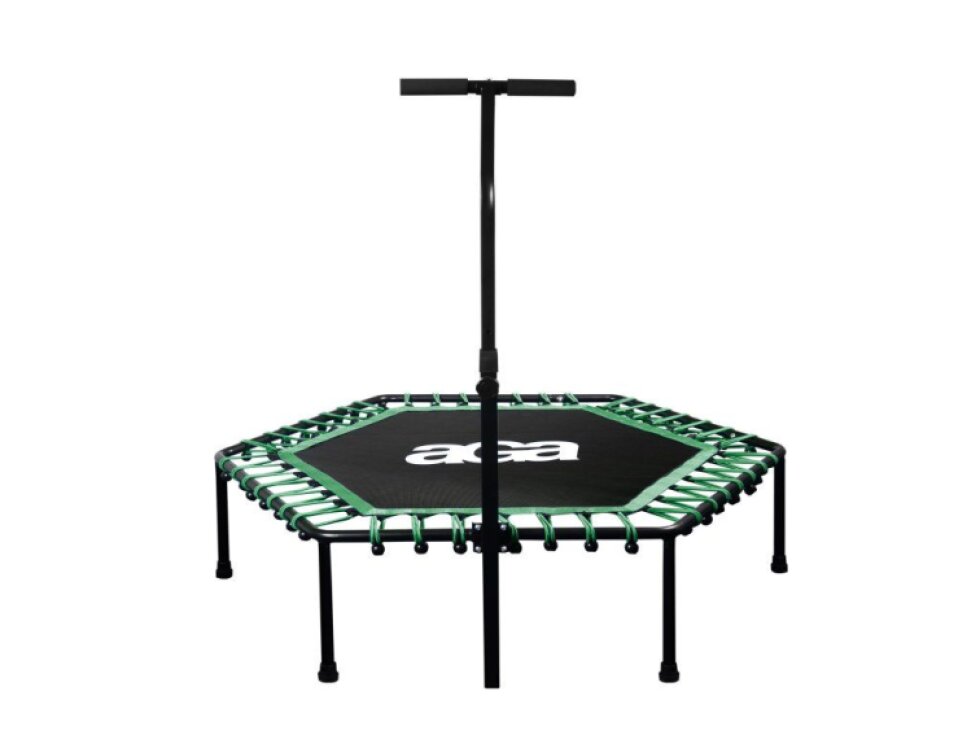Aga Trampolína s madlem Fitness, 130 cm, Tmavě zelená, 120 kg