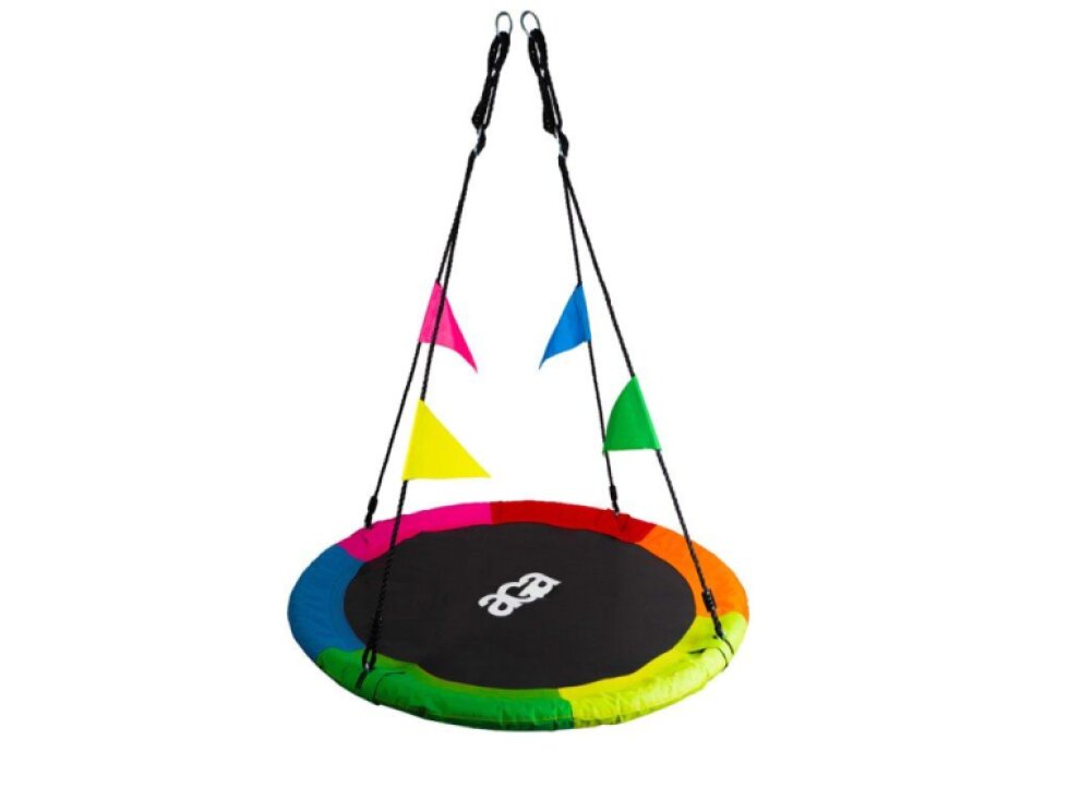 Aga Závěsný houpací kruh Relaxační, 90 cm, 150 kg, Barevná, Hnízdo, Kov/Látka