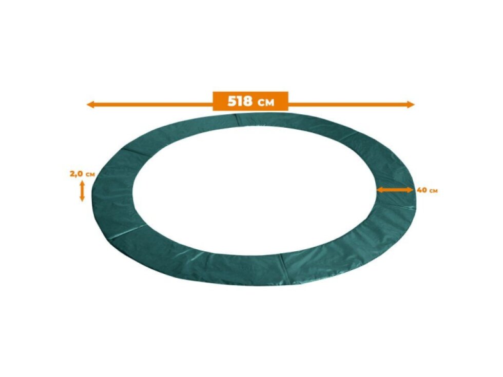 Aga Ochranný kryt pružin na trampolínu, 518 cm, Tmavě zelený, PVC