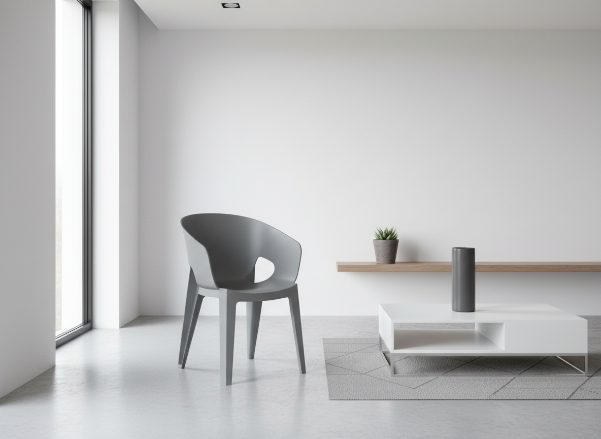 Šedá plastová zahradní židle Premo Light Gray FERNE