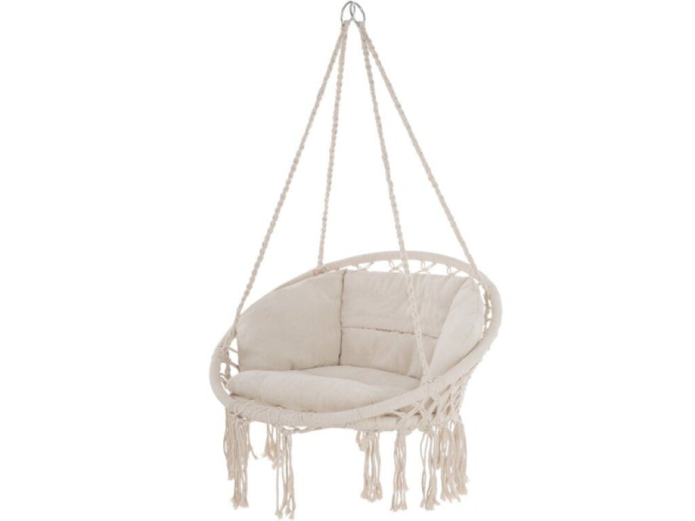 Aga Závěsné křeslo MR4510, béžové, pro 1 osobu, max. 110 kg, průměr 60 cm, ocel, 65% Polyester, 35% Bavlna