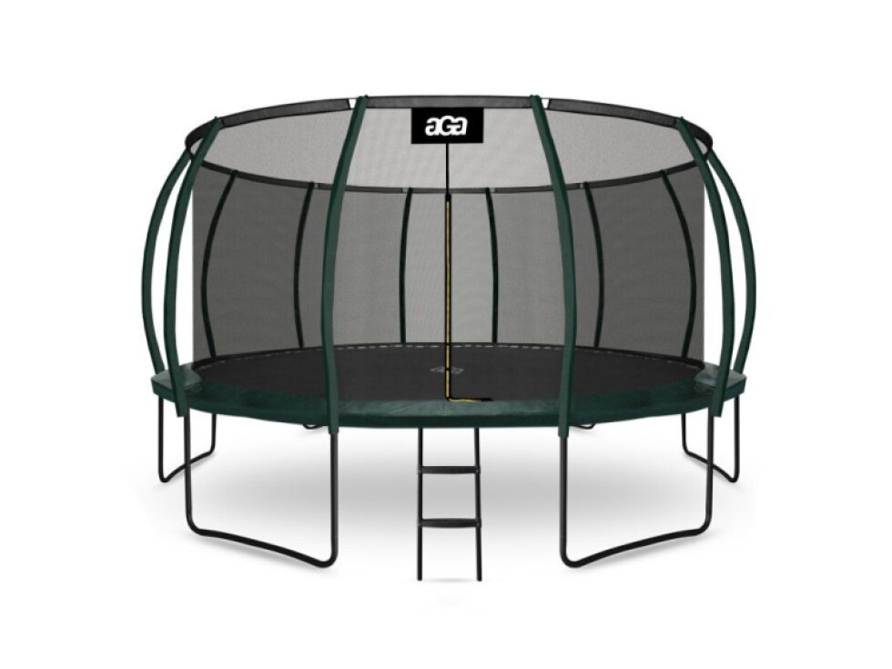 Trampolína 500 cm Tmavě zelená, ochranná síť, žebřík