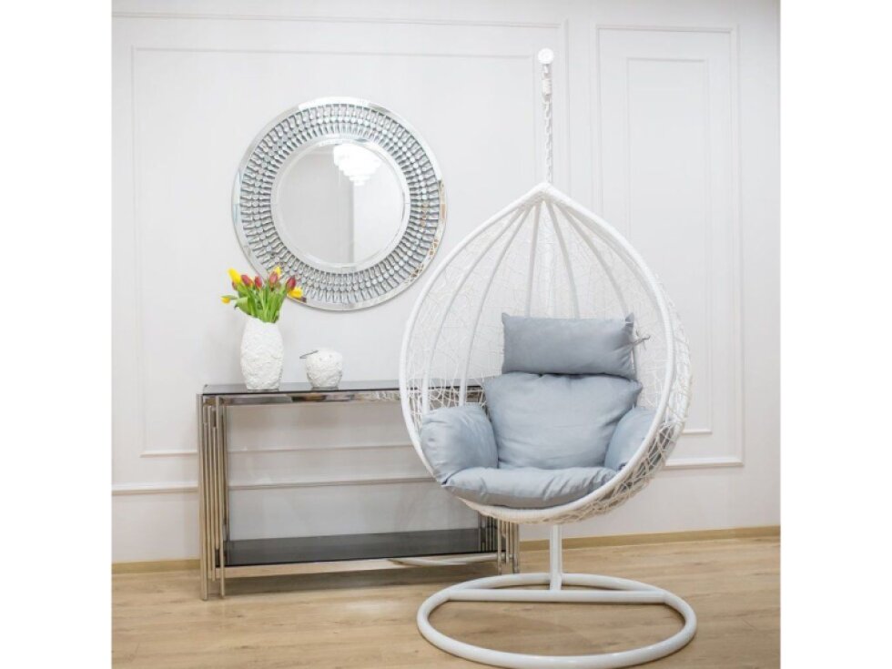 Zahradní houpací závěsné křeslo z technorattanu Fabien White PATIO