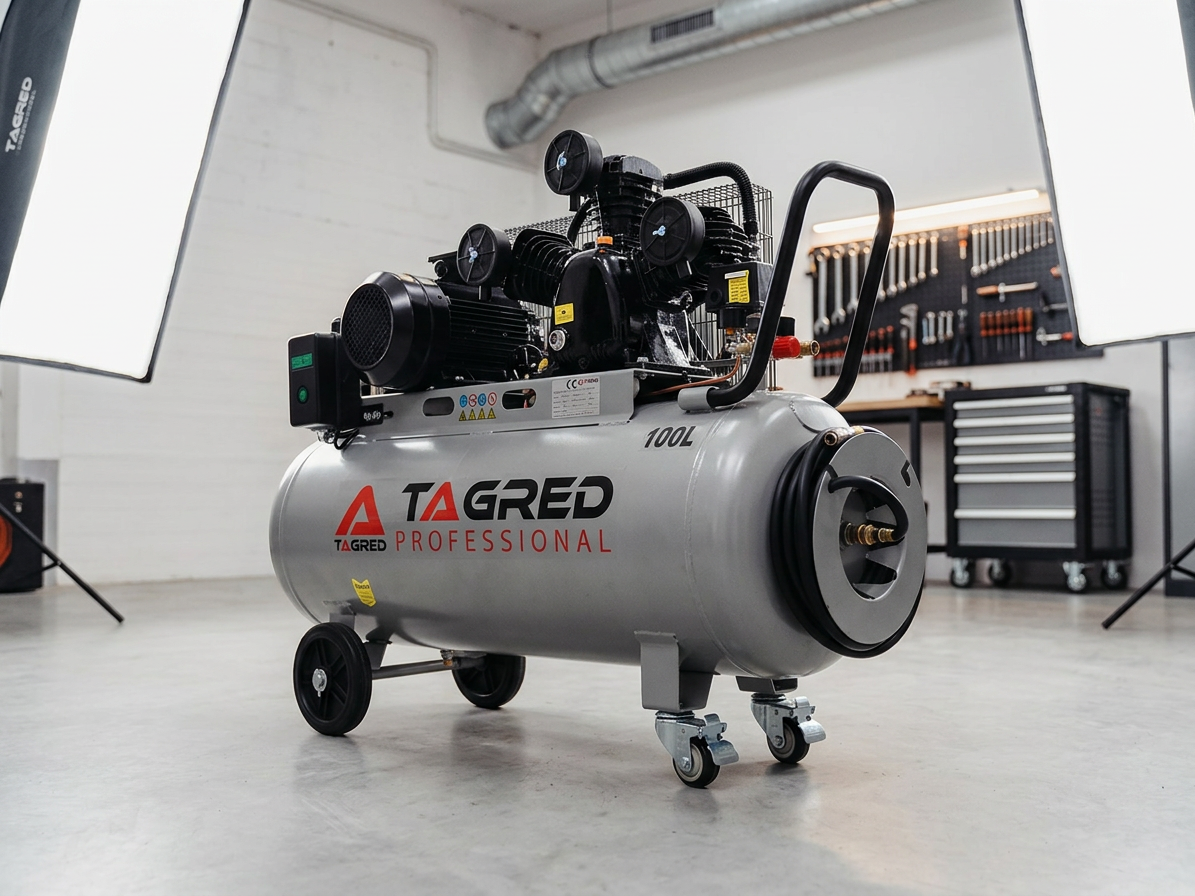 Olejový kompresor 100l, třípístový, 4,1kW + separátor, 400V, Tagred TA348B