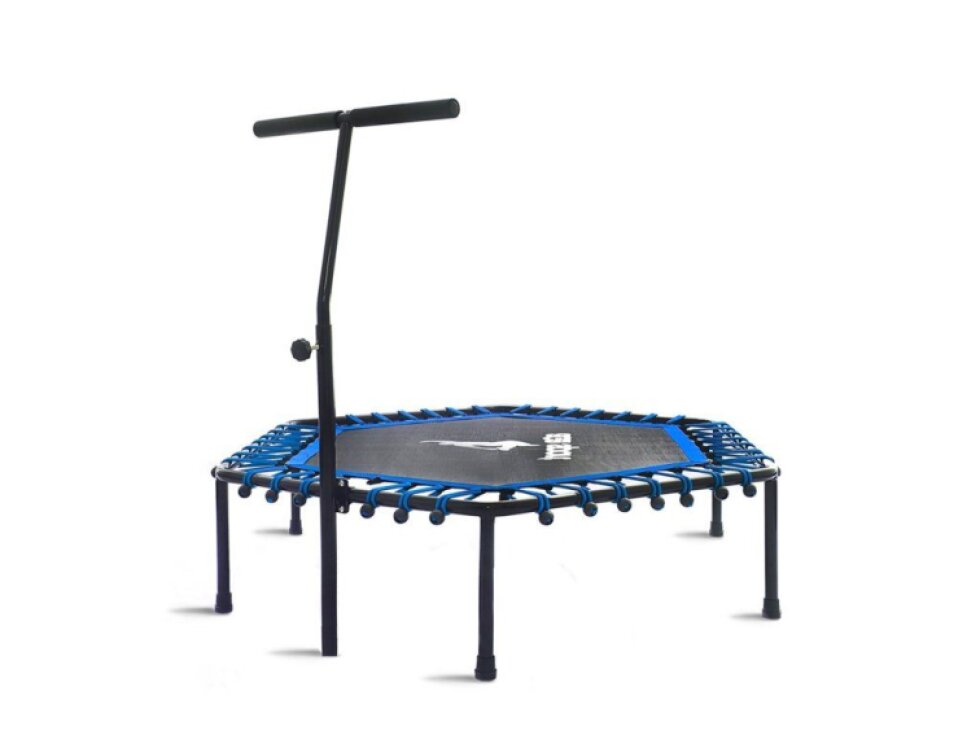 Aga Trampolína Fitness s držadlem, 130 cm, Modrá, Nosnost 120 kg