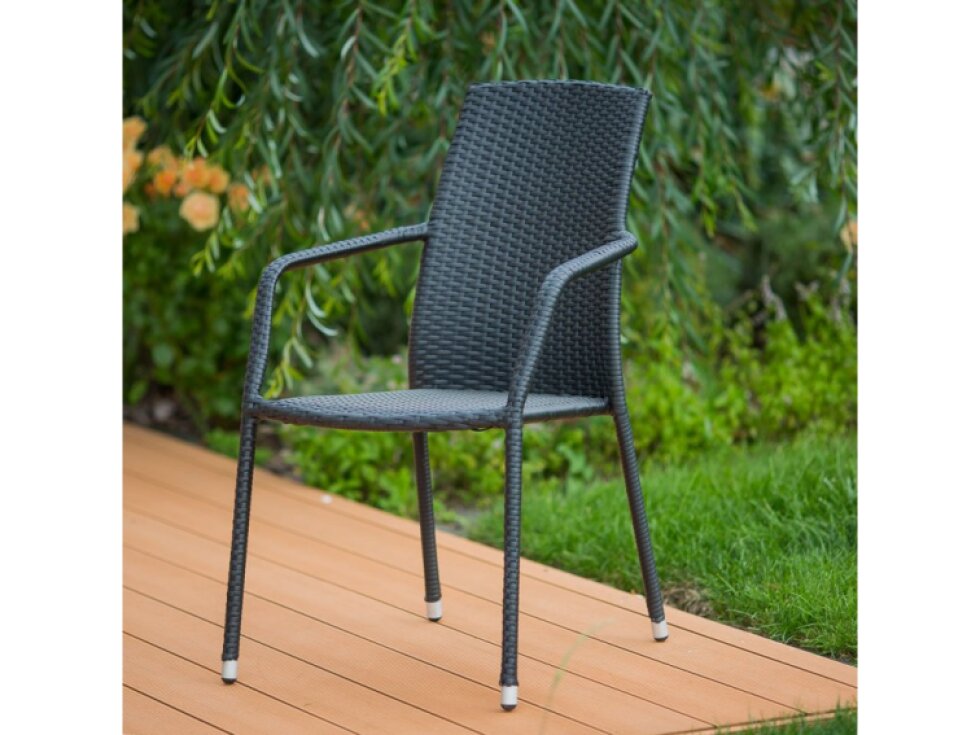 Zahradní křeslo z technorattanu Etienne Black PATIO
